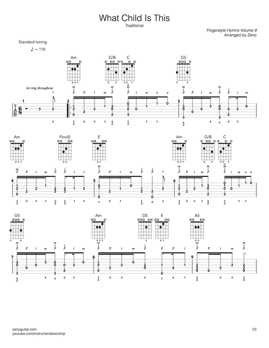Fingerstyle Hymns Volume 9: Christmas II | Guitar TABs & Sheet Music