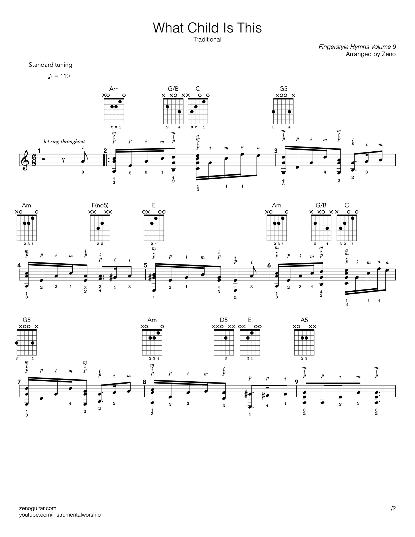 Fingerstyle Hymns Volume 9: Christmas II | Guitar TABs & Sheet Music
