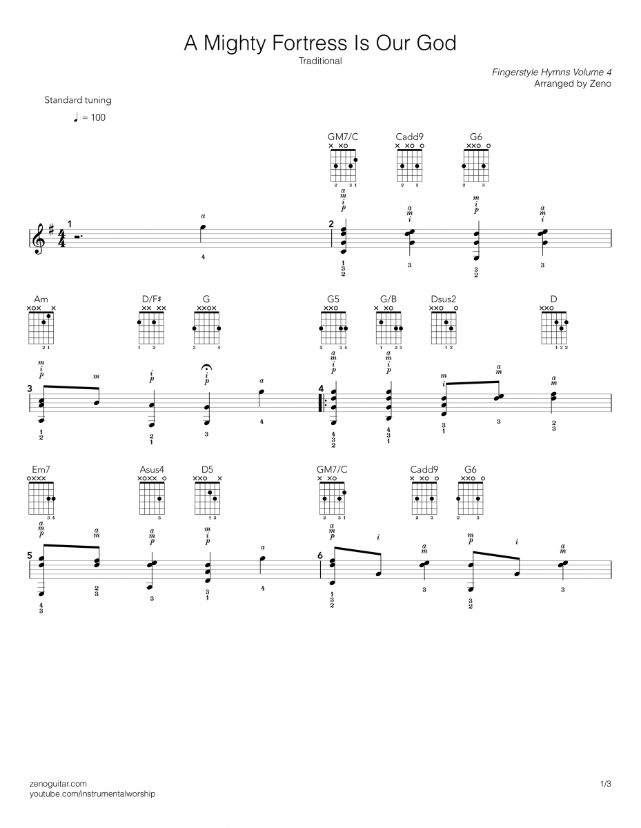 sheet music for old hymn