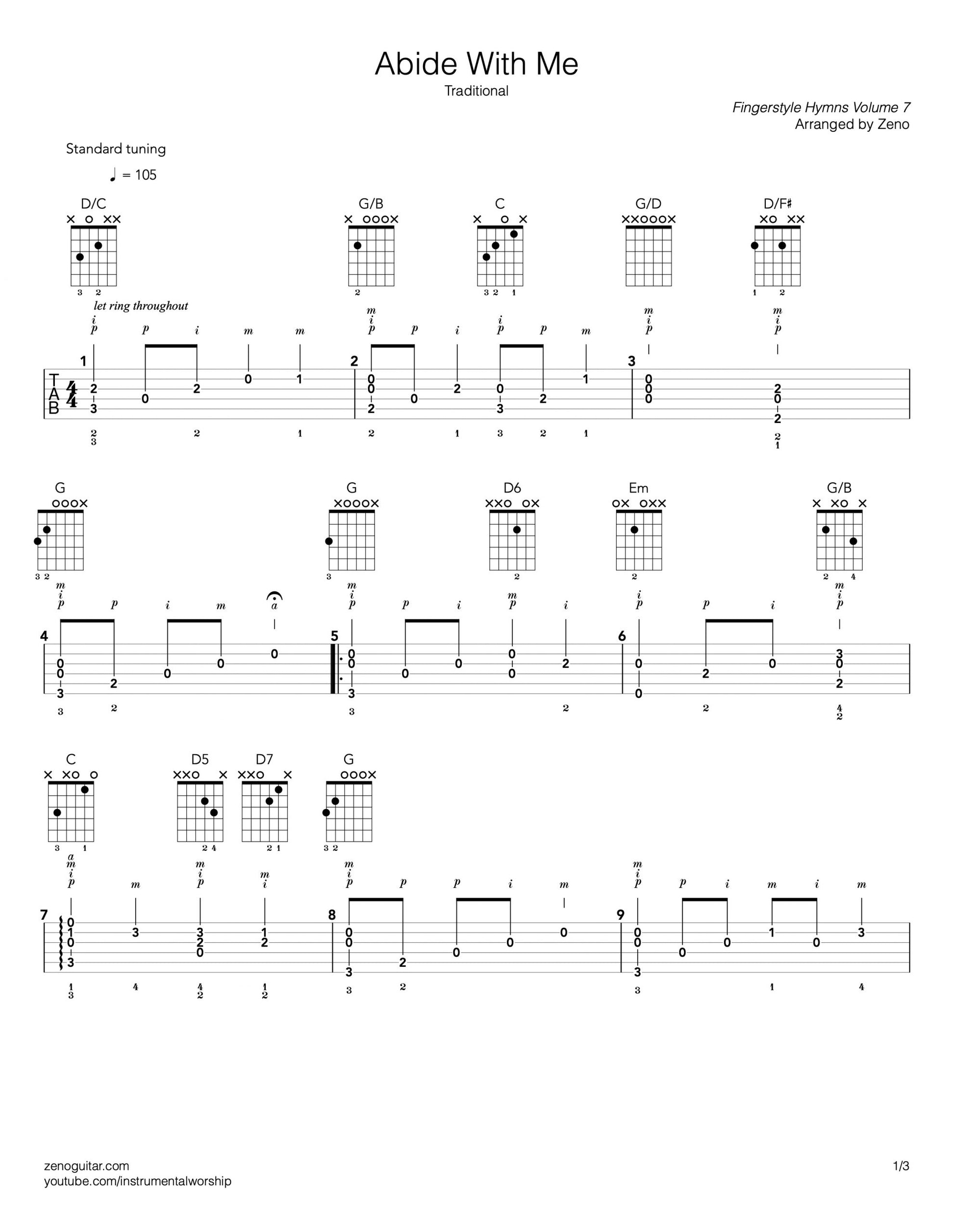 abide with me guitar tab
