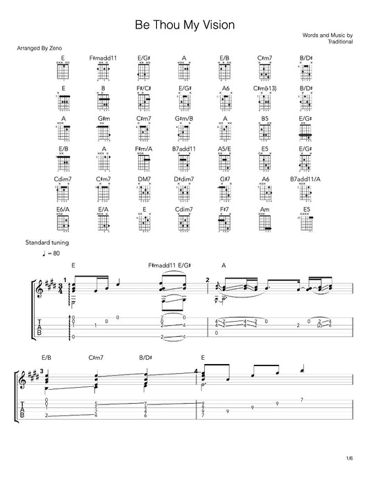 be thou my vision guitar tab and sheet music