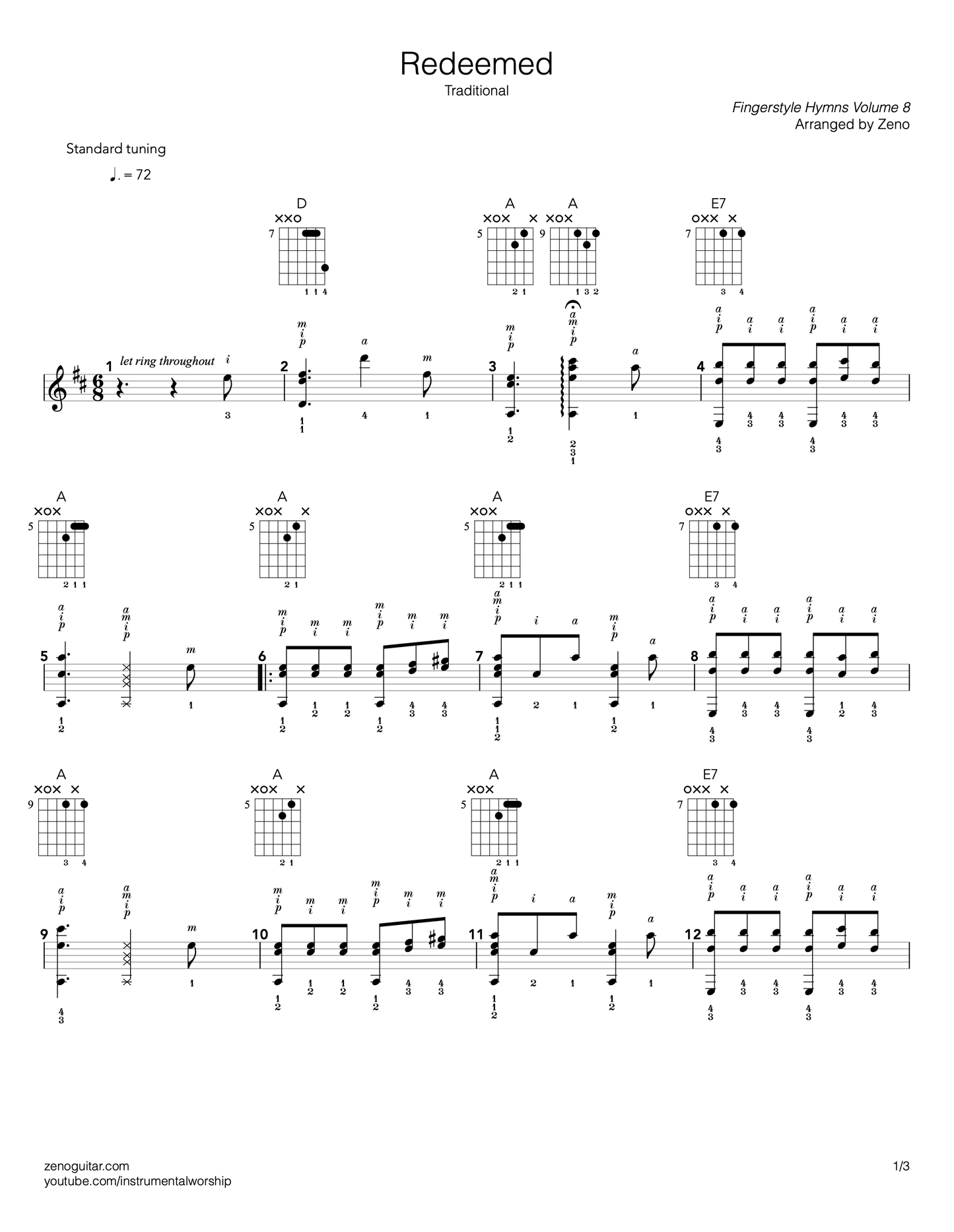 sheet music for a hymn