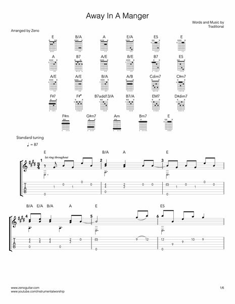 Away In A Manger | Classic Christmas Fingerstyle Arrangements for Classical and Acoustic Guitar