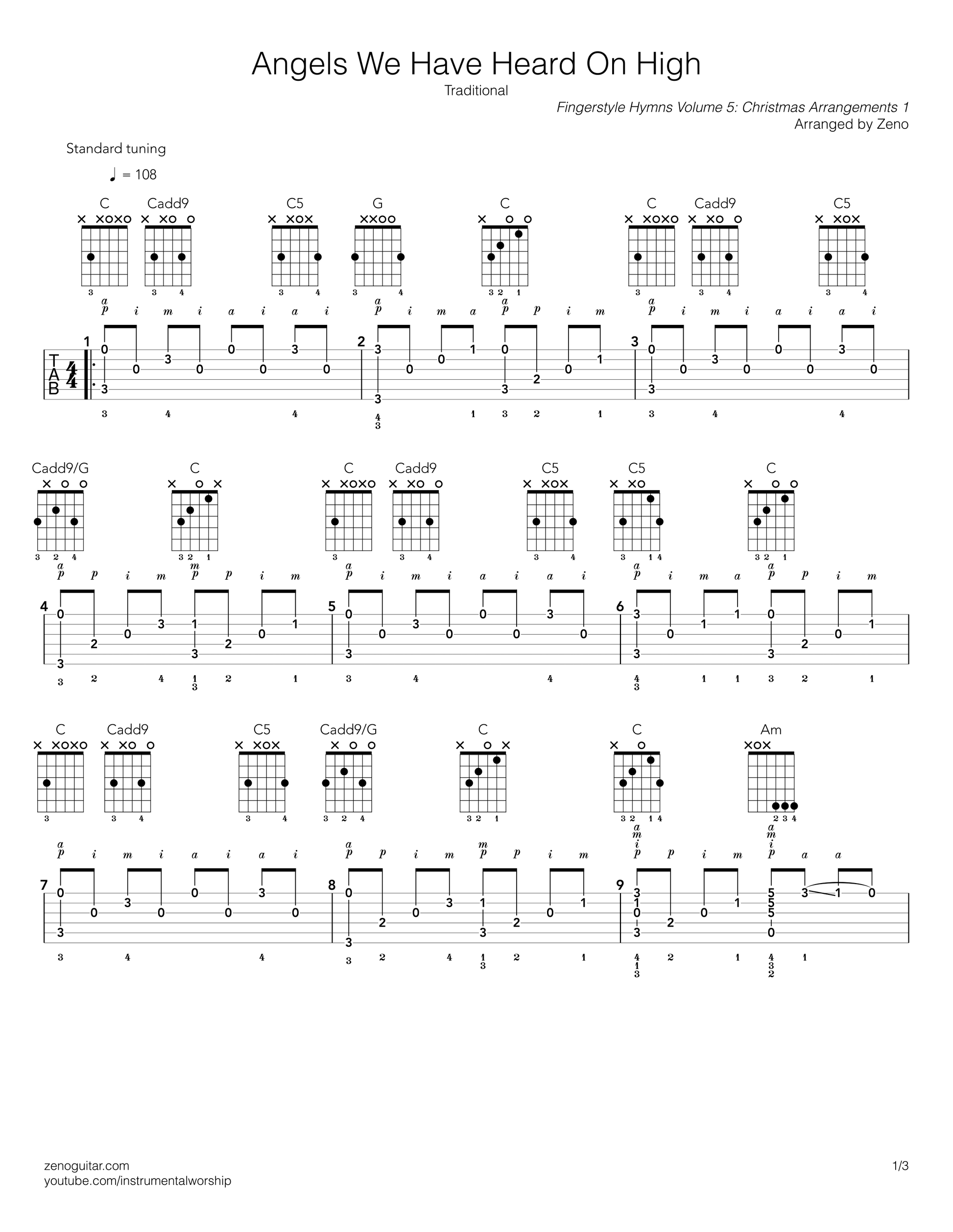 Christmas hymn tabs for guitar